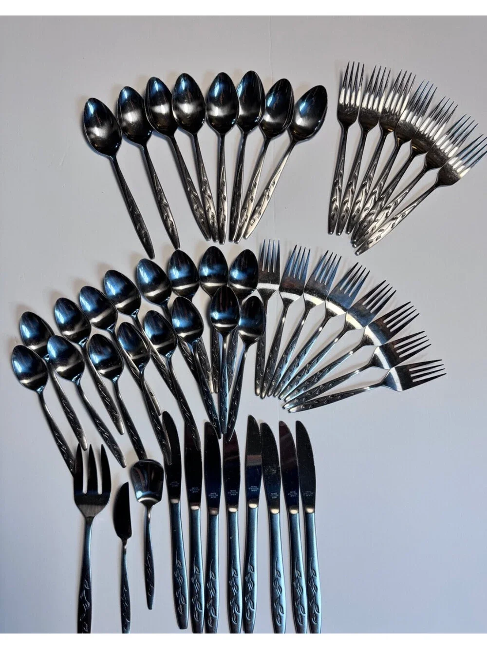 Vintage Nasco Lot of 50 Stainless Steel Flatware Haiti Design